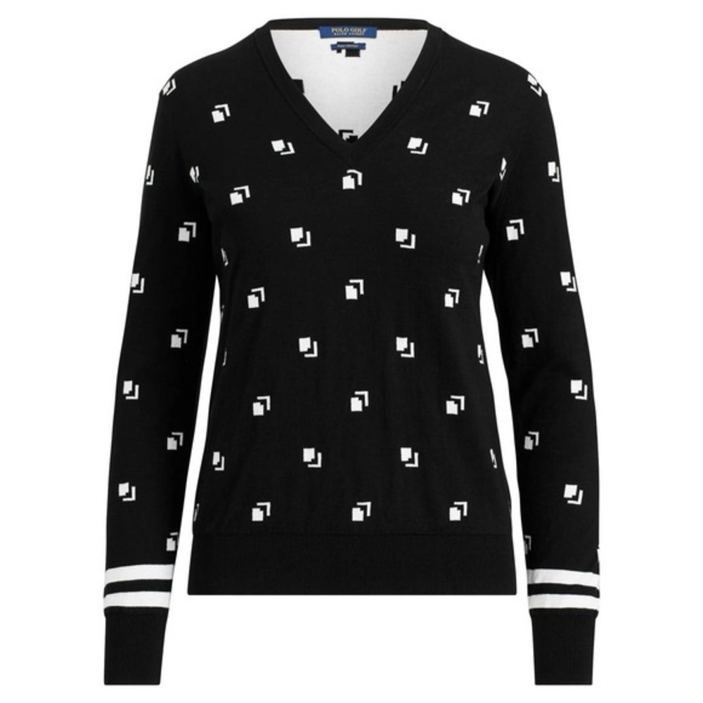 Polo by Ralph Lauren Black and White Women's Sweater Pima cotton small